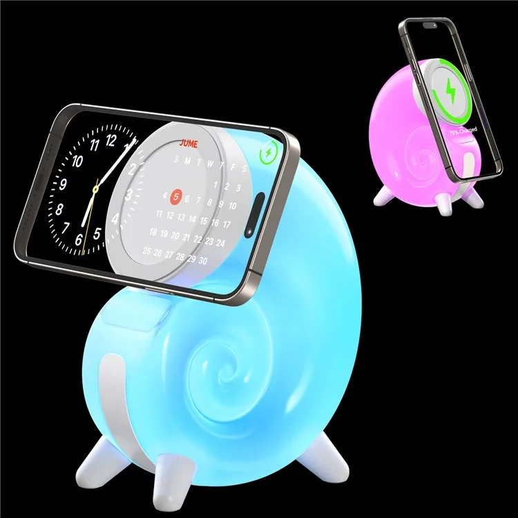 N70-C Magnetic Wireless Charging Stand Touch Control Conch Shape Multi Color Night Light