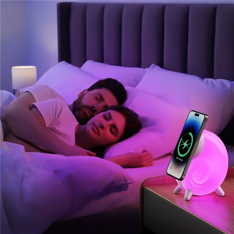 N70-C Magnetic Wireless Charging Stand Touch Control Conch Shape Multi Color Night Light