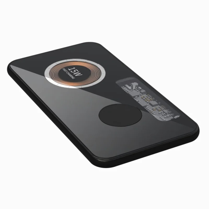 T07 Clear Design 15W Wireless Charging Pad Fast Magnetic Charger Dock for iPhone Android Phones Bluetooth-compatible Earphone