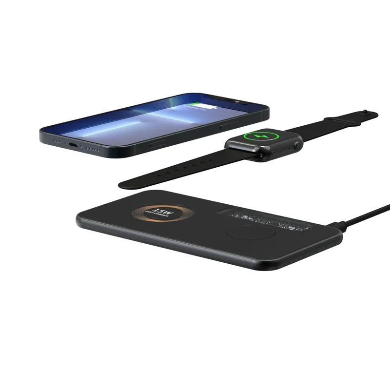 T07 Clear Design 15W Wireless Charging Pad Fast Magnetic Charger Dock for iPhone Android Phones Bluetooth-compatible Earphone