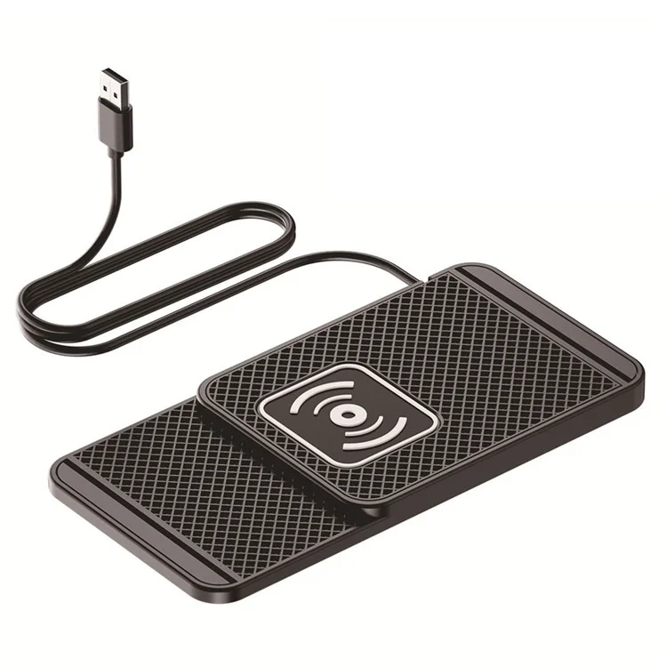 D1 Desktop Non Slip Silicone Charging Pad Shockproof 15W Car Wireless Charger with 1m Cable - USB Plug