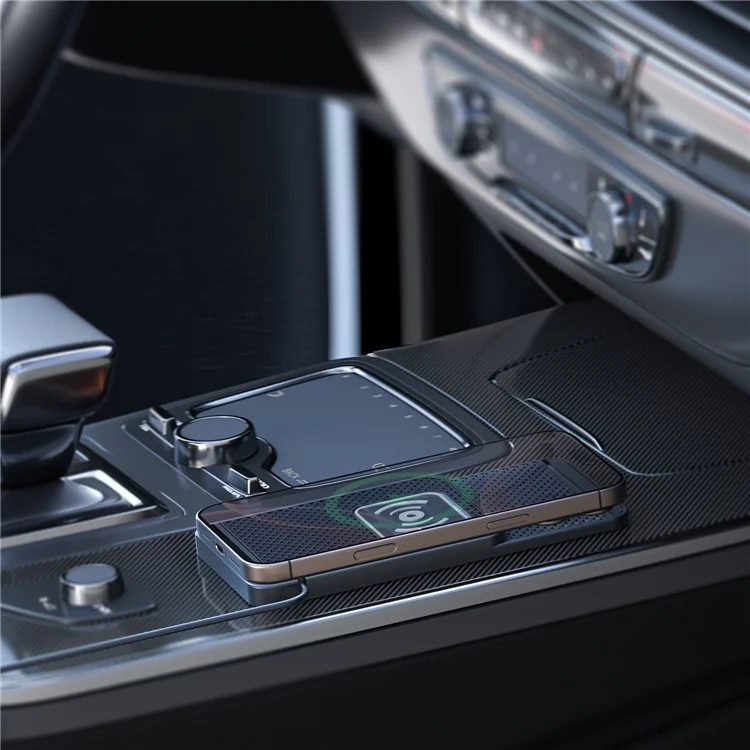D1 Desktop Non Slip Silicone Charging Pad Shockproof 15W Car Wireless Charger with 1m Cable - USB Plug