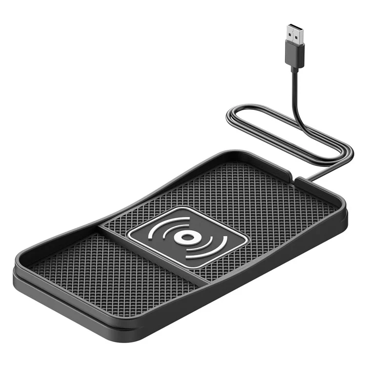 D13 Caricatore wireless antiscivolo da 15W per desktop, per auto e casa - Con cavo da 1m e spina USB