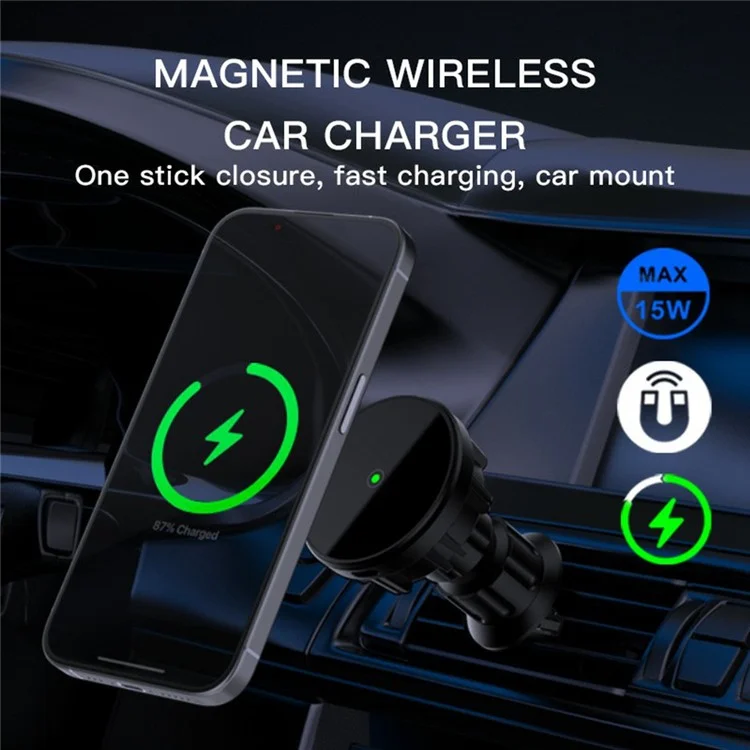 15W Magnetischer Auto-Wireless-Ladegerät-Halter für Telefon Schnellladung Autohalterung (CE-zertifiziert)