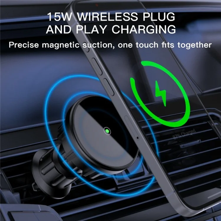 15W Magnetischer Auto-Wireless-Ladegerät-Halter für Telefon Schnellladung Autohalterung (CE-zertifiziert)