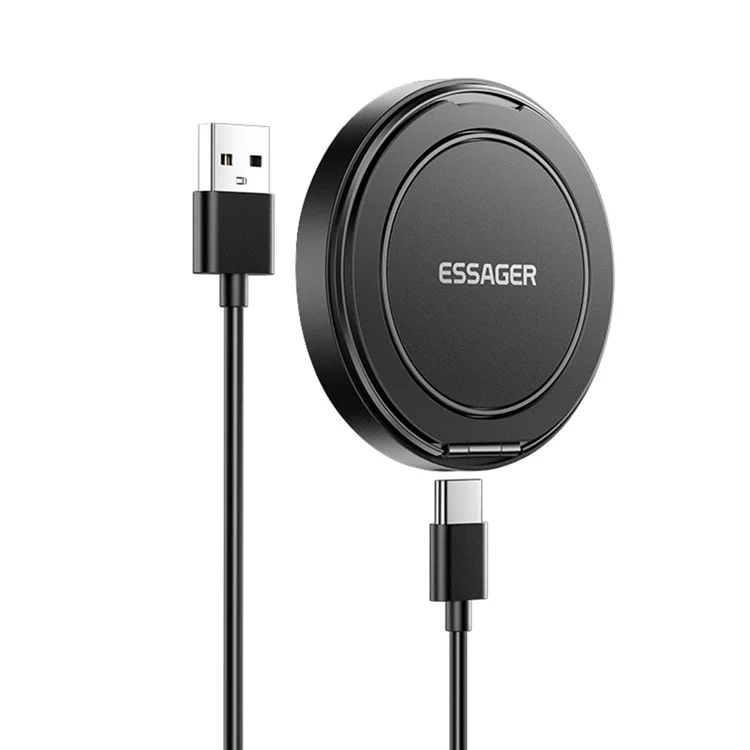 ESSAGER Magnetischer Wireless Ladegerät mit Ständer 15W Schnellladung Für iOS / Android Smartphones
