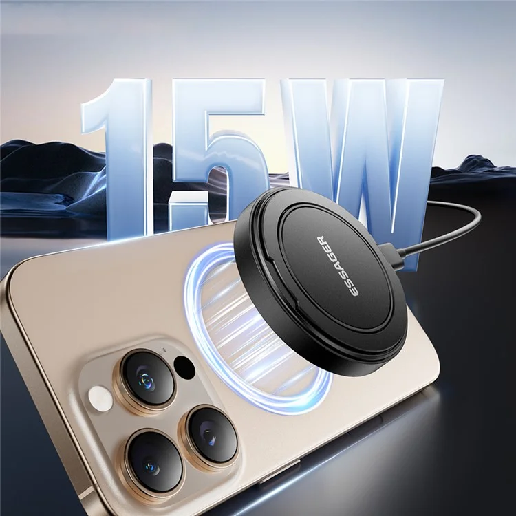 ESSAGER Magnetischer Wireless Ladegerät mit Ständer 15W Schnellladung Für iOS / Android Smartphones