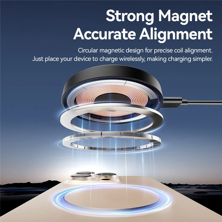 ESSAGER Magnetischer Wireless Ladegerät mit Ständer 15W Schnellladung Für iOS / Android Smartphones