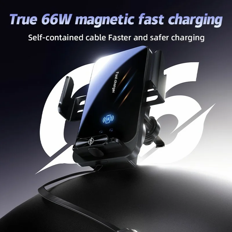 Support SD06 Support de téléphone de voiture Chargeur sans fil Support de montage à grille d'aération Anti-vibration Serrage automatique Socle de charge 15W