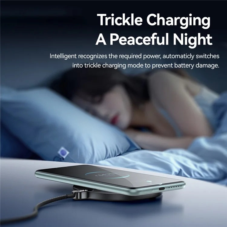 ESSAGER ES-WX15 Desktop Wireless Charger 15W Fast Charging Digital Display for Ios / Android Devices - Black