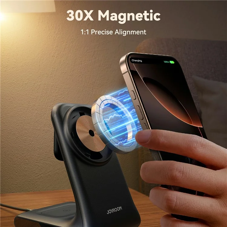 JOYROOM JR-W15 3-in-1 Magnetischer Desktop-Wireless-Ladegerät für iPhone / Apple Watch / AirPods 15W Ladeständer