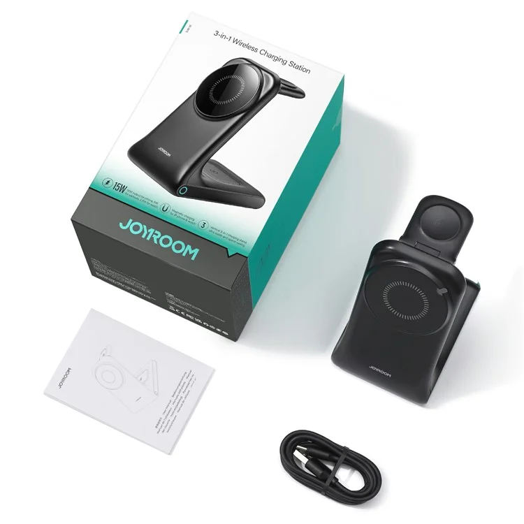 JOYROOM JR-W15 3-in-1 Magnetischer Desktop-Wireless-Ladegerät für iPhone / Apple Watch / AirPods 15W Ladeständer