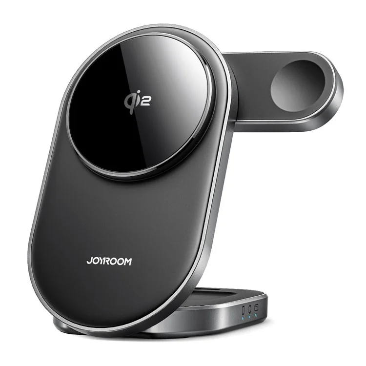 JOYROOM JR-W17 Qi2 3 in 1 Magnetic Wireless Charger for Iphone / Airpods / Apple Watch Foldable 15W Fast Charging Station - Black