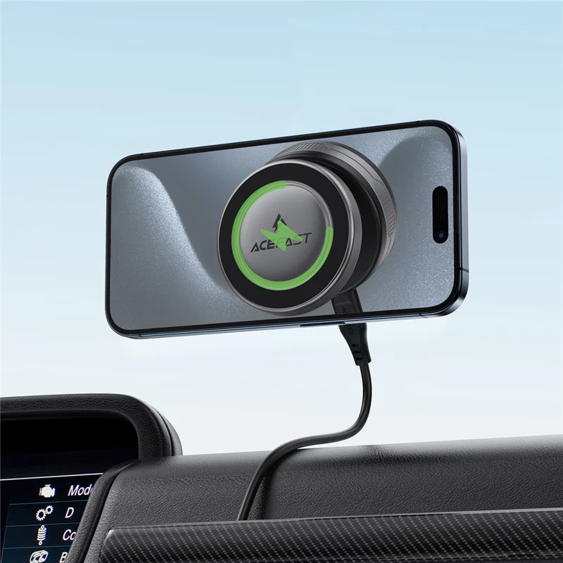 ACEFAST E29 Car Dashboard Windshield Desktop Electric Suction Cup Magnetic Wireless Charger Phone Stand