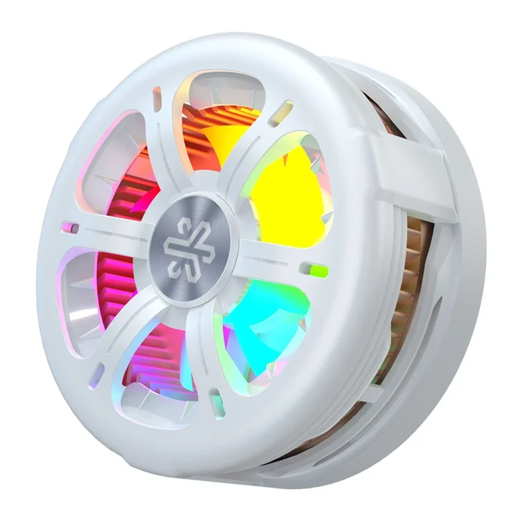Chargeur sans fil magnétique certifié Qi2 Q6 avec ventilateur de refroidissement TEC et lumière RVB - Blanc