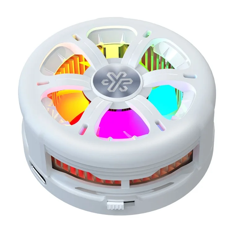 Chargeur sans fil magnétique certifié Qi2 Q6 avec ventilateur de refroidissement TEC et lumière RVB - Blanc