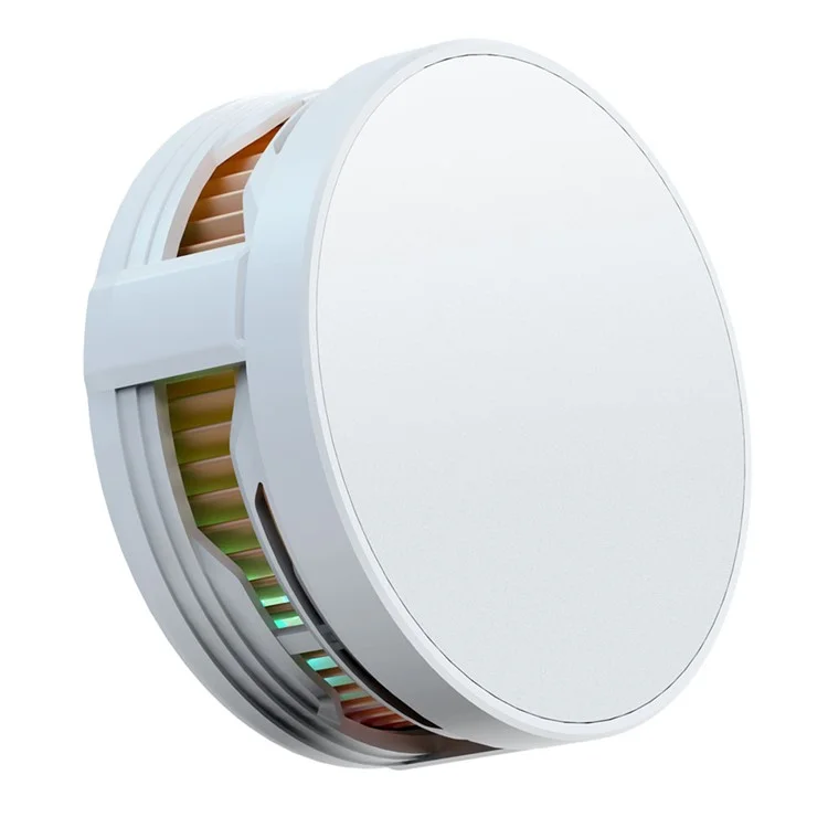 Chargeur sans fil magnétique certifié Qi2 Q6 avec ventilateur de refroidissement TEC et lumière RVB - Blanc