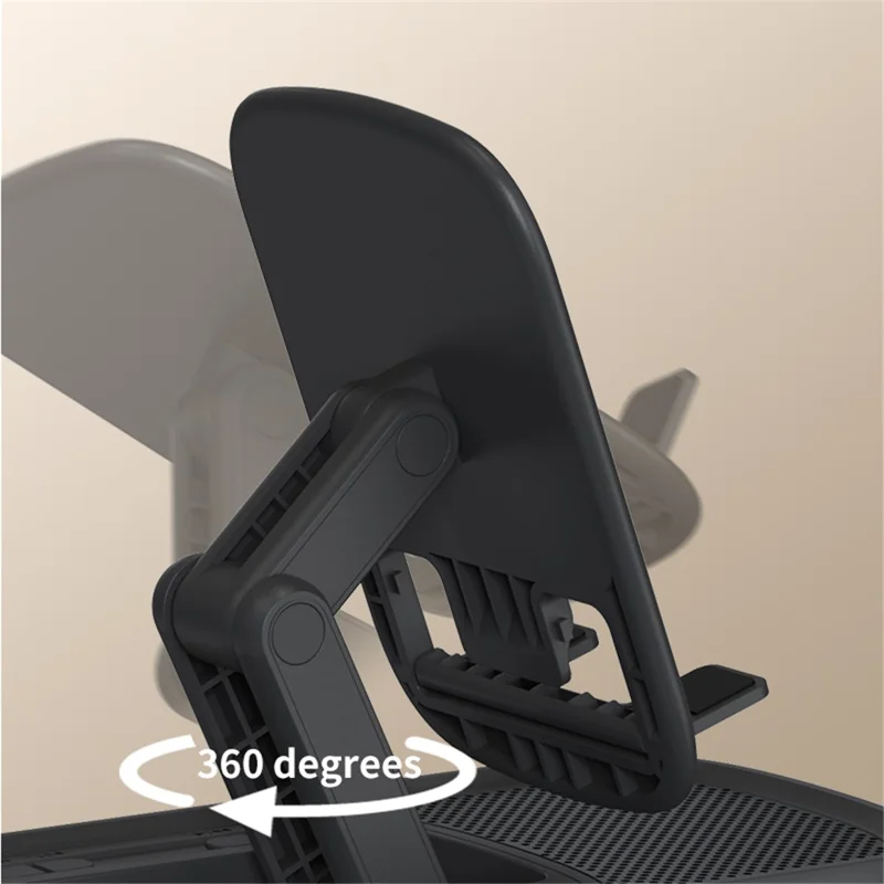 Support de téléphone de bureau multifonctionnel F15 pliable et rotatif avec enceinte Bluetooth et batterie externe - Noir
