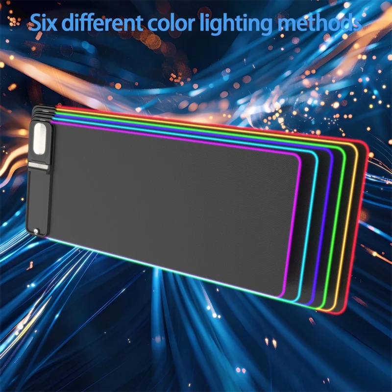 Tapis de souris H18 pour smartphone avec chargement sans fil 15W, clavier et souris, pliable, multifonctionnel avec éclairage LED