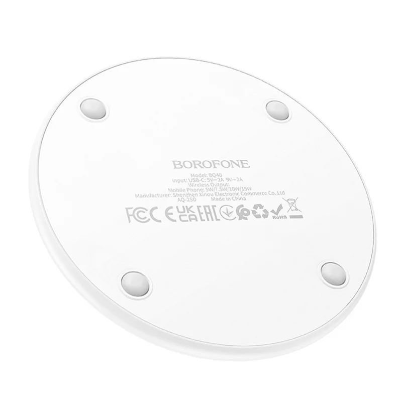 BOROFONE BQ40 Crown Caricatore wireless da tavolo veloce da 15 W Stazione di ricarica per smartphone e auricolari - Nero