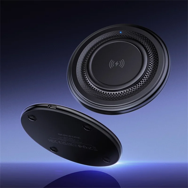 BOROFONE BQ40 Crown Caricatore wireless da tavolo veloce da 15 W Stazione di ricarica per smartphone e auricolari - Nero