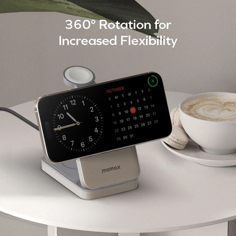 MOMAX Q. Port Foldable Magnetic 3 in 1 Wireless Charger for Iphone / Apple Watch / Airpods Qi2+MFW Certified Charging Stand
