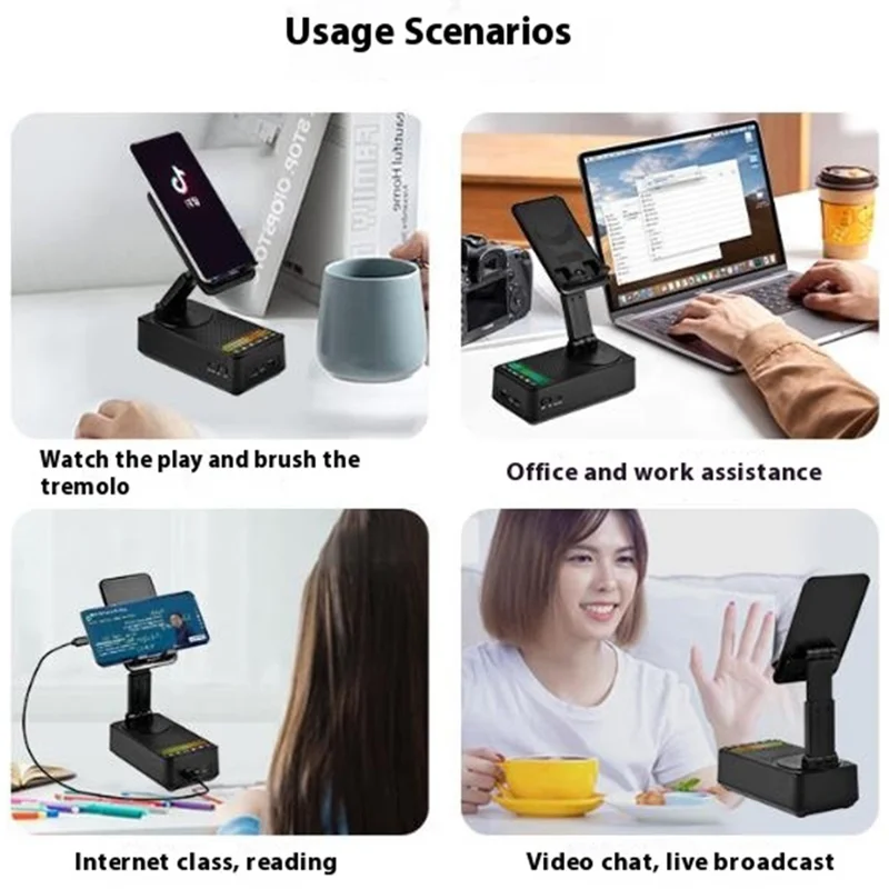 Support de téléphone pliable F26 Haut-parleur compatible Bluetooth 1500 mAh Socle audio portable avec fonction de batterie de secours