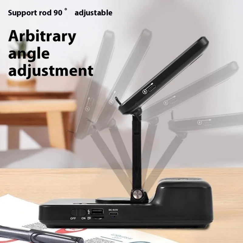 F21 Bluetooth-Compatible Speaker Phone Stand 1500mAh Wireless Charging Adjustable Holder