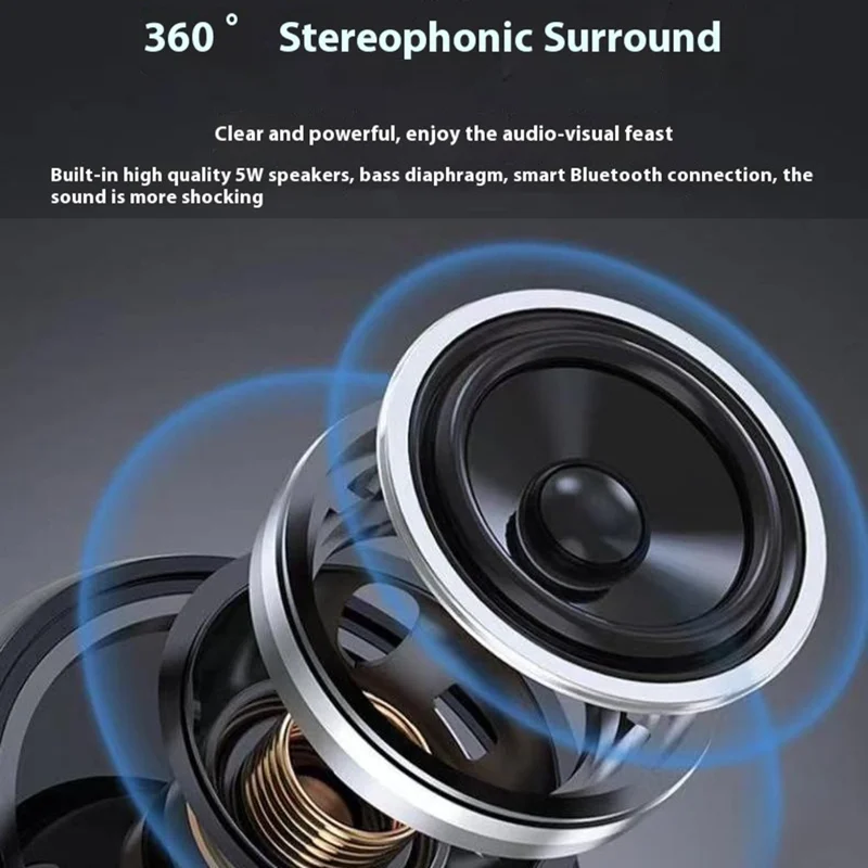 F21 Bluetooth-Compatible Speaker Phone Stand 1500mAh Wireless Charging Adjustable Holder