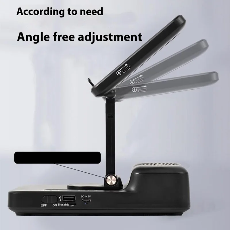 F21 Bluetooth-Compatible Speaker Phone Stand 1500mAh Wireless Charging Adjustable Holder