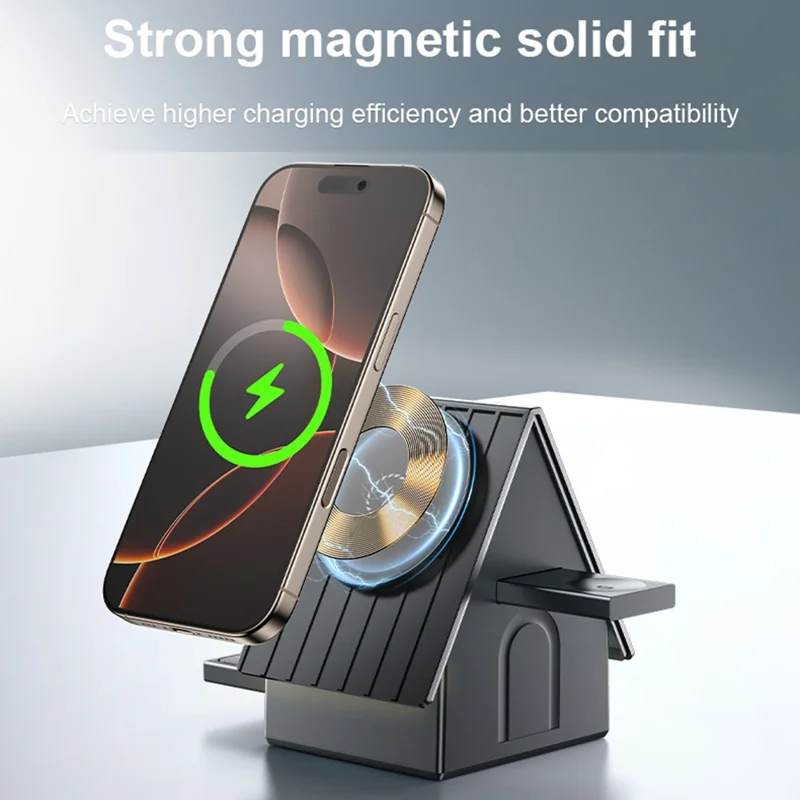 G68 3-in-1 Wireless Charger Ladedock für Smartwatch / Smartphone / Kopfhörer 15W Desktop Magnetische Ladestation - Weiß