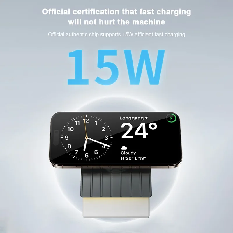 G68 3-in-1 Wireless Charger Ladedock für Smartwatch / Smartphone / Kopfhörer 15W Desktop Magnetische Ladestation - Weiß
