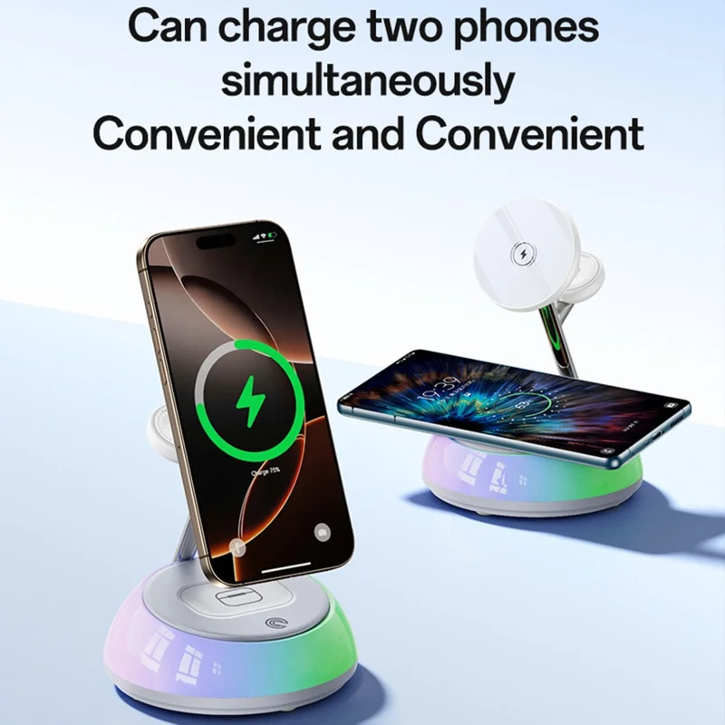 YESIDO DS31 3 in 1 Wireless Charging Station Phone Watch Earphone Magnetic Wireless Charger with Night Light