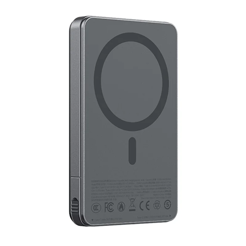 MAXCO MP36 15W Magnetic Wireless Fast Charger PD 20W Portable 10000mAh Power Bank Built In Type C Cable - Grey