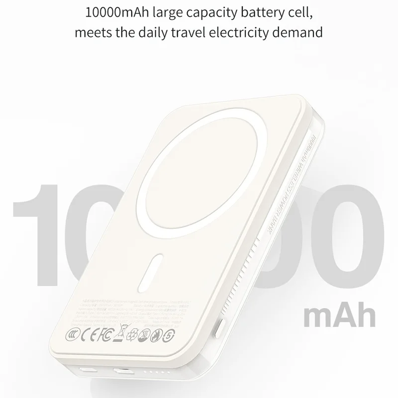 MAXCO MP37 15W Wireless Charging 10000mAh Magnetic Power Bank PD 20W Fast Charging Battery Pack - Blue