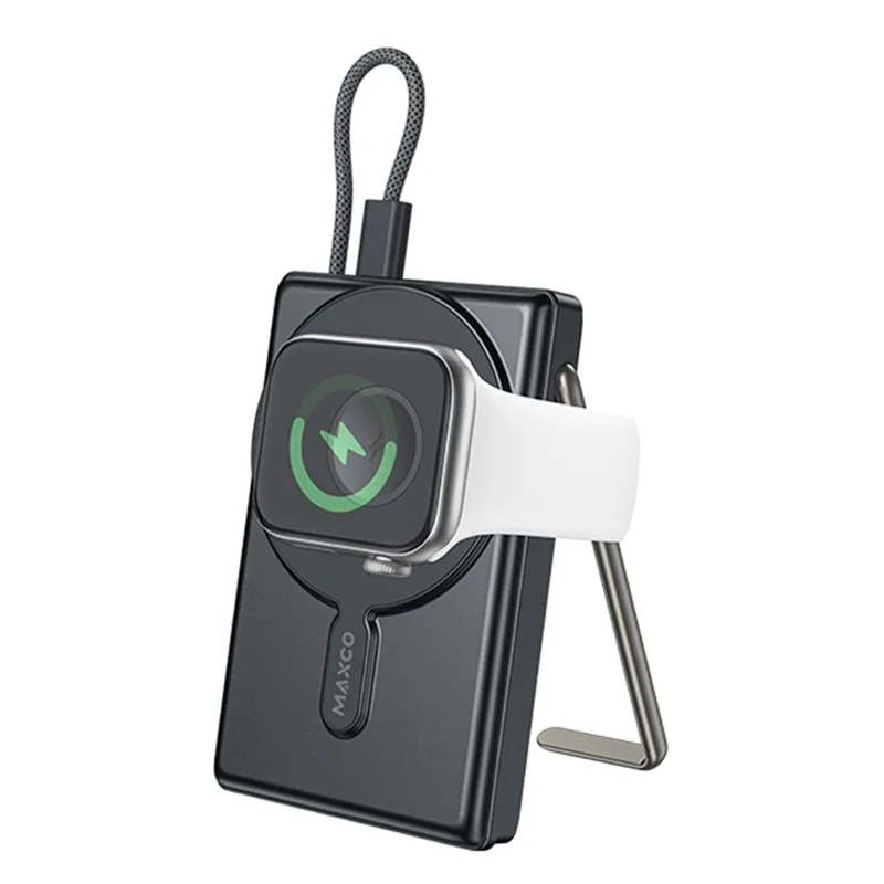 MAXCO MP43 15W Wireless Charging Magnetic Power Bank with Stand PD 20W Fast Charge for Phone Watch - Black