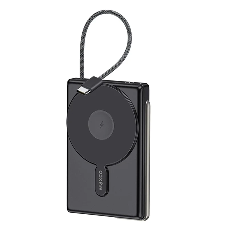 MAXCO MP43 15W Wireless Charging Magnetic Power Bank with Stand PD 20W Fast Charge for Phone Watch - Black