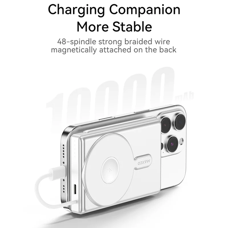 MAXCO MP43 15W Wireless Charging Magnetic Power Bank with Stand PD 20W Fast Charge for Phone Watch - Black