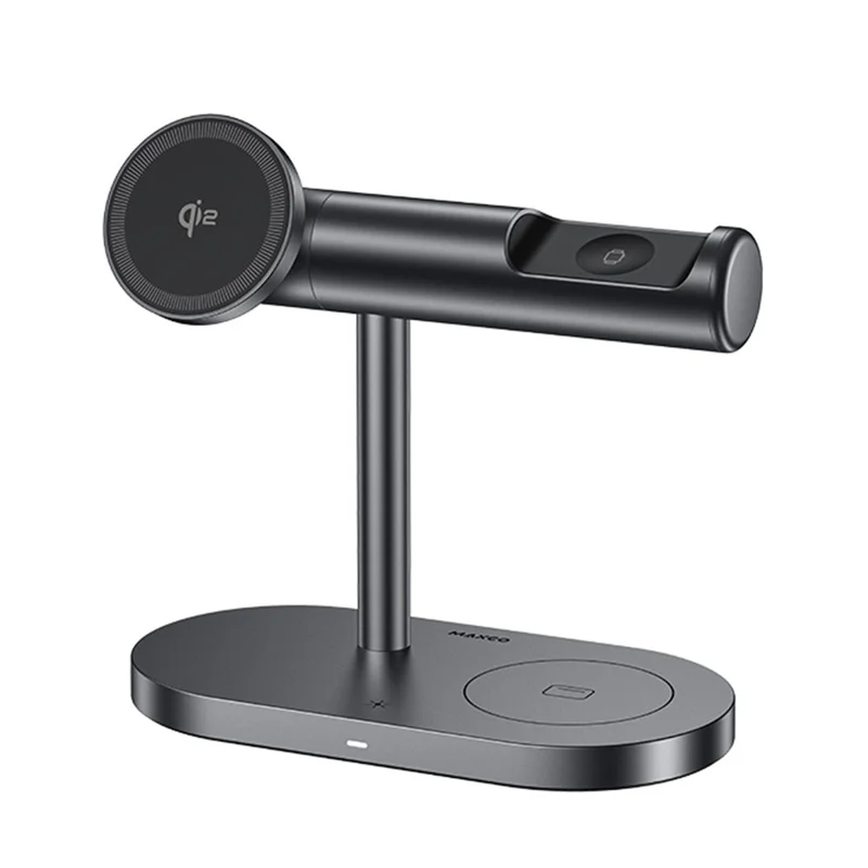 MAXCO MW16 Qi2 Magnetic Wireless Charger Stand with Ambient Light for Phone / Earbuds / Watch
