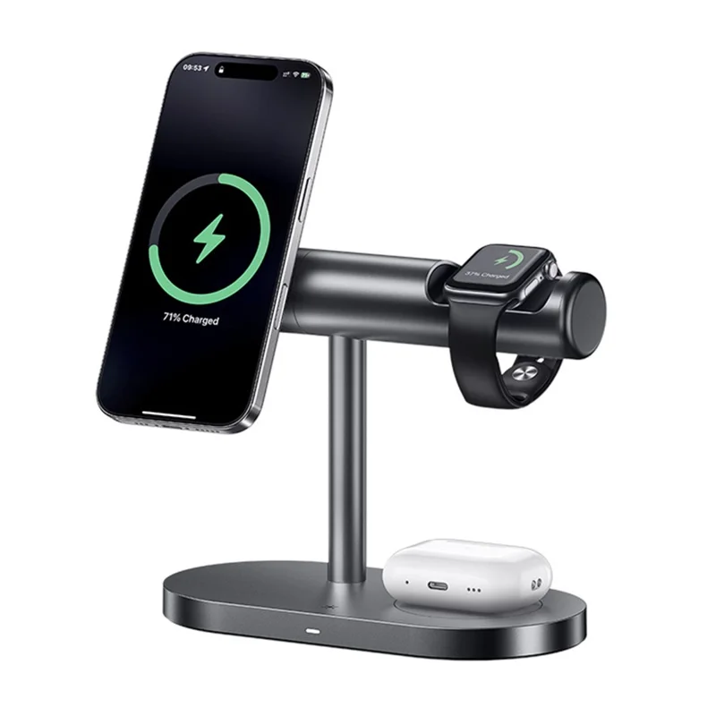 MAXCO MW16 Qi2 Magnetic Wireless Charger Stand with Ambient Light for Phone / Earbuds / Watch