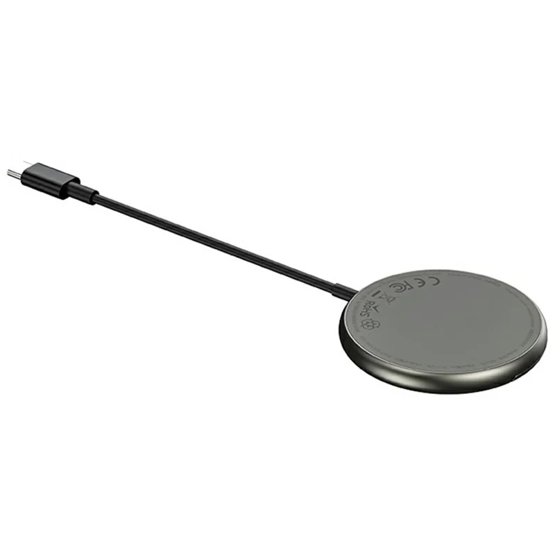 MAXCO MW10 15W Magnetic Wireless Charger Zinc Alloy Round Phone Charging Pad with Kickstand