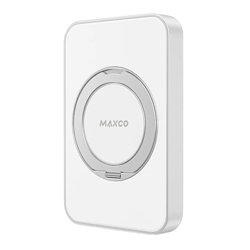 MAXCO MP33 Qi2 5000mAh Wireless Power Bank PD 20W Fast Charging Magnetic Portable Charger with Stand - White