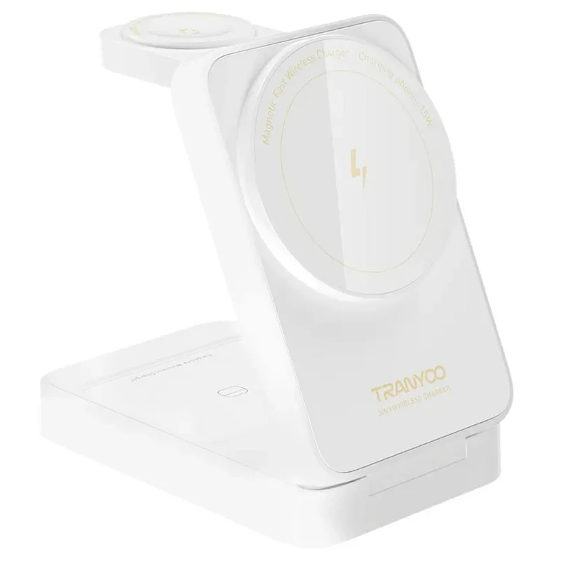 TRANYOO T-WF3 Für Apple Watch iPhone AirPods 3-in-1 Magnetischer Wireless Ladegerät Faltbarer Ladeständer - Weiß