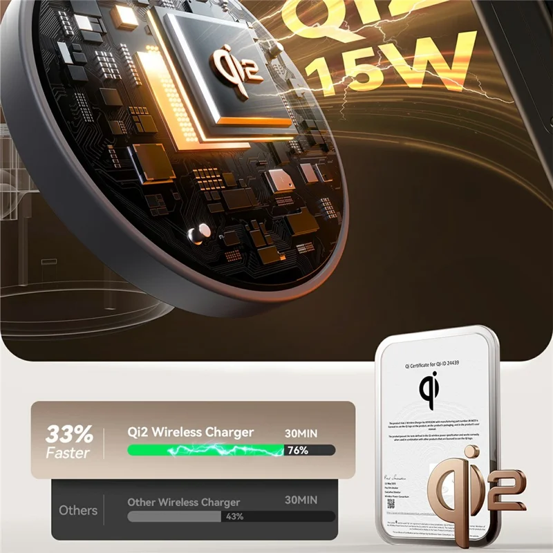 JOYROOM JR-W23 Qi2 4 en 1 Cargador Inalámbrico con Luz Nocturna para Teléfono, Reloj, Auriculares y Soporte de Carga