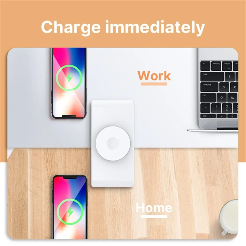 D15 Multifunctional 15W Wireless Charging Station with Night Light Alarm Clock Calendar Temperature Display