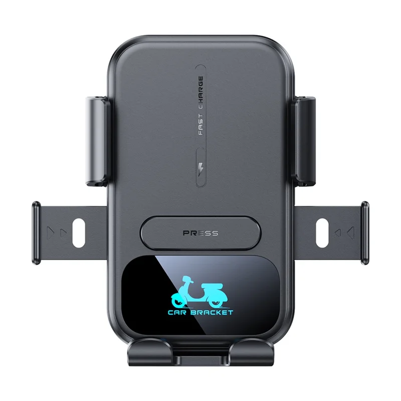Motorcycle Phone Mount Holder 15W Wireless Charger with Sunshade for Delivery Riders Navigation