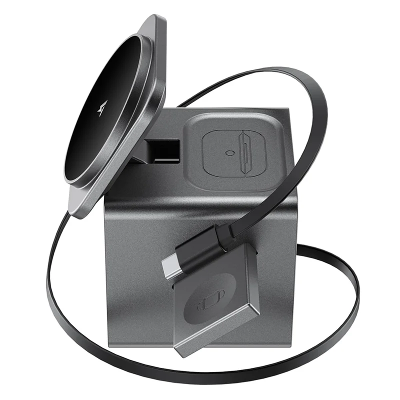 ACEFAST E34 3 in 1 Desktop Charging Station for Phone / Watch / Earbuds Electric Flip Wireless Charging Stand