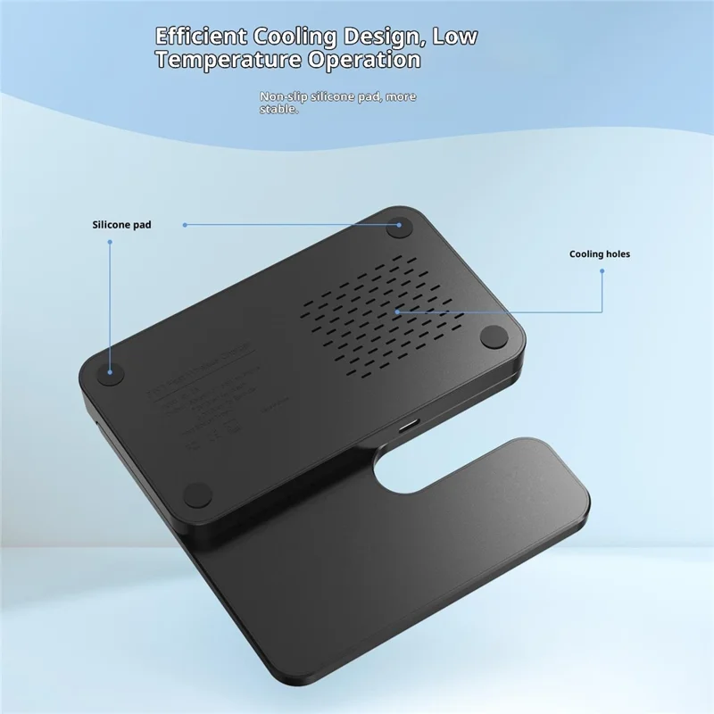 LJ-S80 Foldable Wireless Charger for Phone  /  Watch  /  Earbuds Magnetic Fast Charging Dock - Black