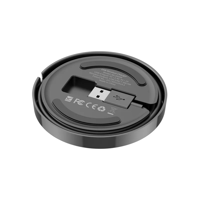 Caricabatterie wireless BUDI WL3000B 15W Caricatore rapido Pad portatile per telefono