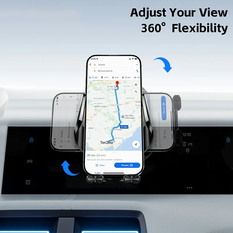ESSAGER 15W Wireless Charger Car Mount Air Vent Clip Wireless Charger Stand 360° Rotation
